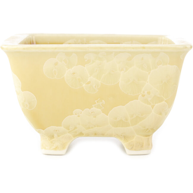 Vierkante beige bonsai pot van Heian Kosen - 135 x 135 x 80 mm