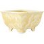 Vierkante beige bonsai pot van Heian Kosen - 135 x 135 x 80 mm