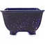 Vierkante blauwe en paarse bonsaipot van Heian Kosen - 135 x 135 x 80 mm