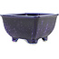 Pot à bonsaï carré bleu et violet de Heian Kosen - 135 x 135 x 80 mm