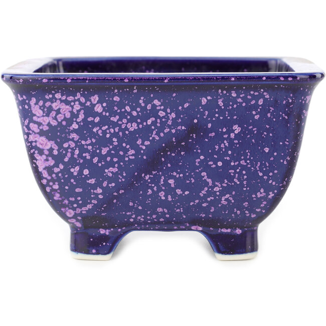 Maceta cuadrada azul y violeta para bonsái de Heian Kosen - 135 x 135 x 80 mm