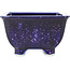 Vierkante blauwe en paarse bonsaipot van Heian Kosen - 135 x 135 x 80 mm