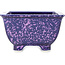 Vierkante blauwe en paarse bonsaipot van Heian Kosen - 135 x 135 x 80 mm