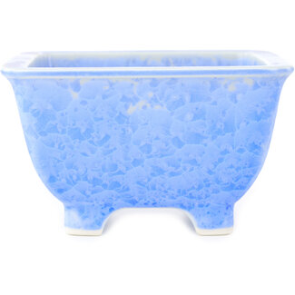 Heian Kosen 135 mm square blue bonsai pot by Heian Kosen, Kyoto, Japan