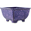 Pot à bonsaï carré bleu et violet de Heian Kosen - 135 x 135 x 80 mm