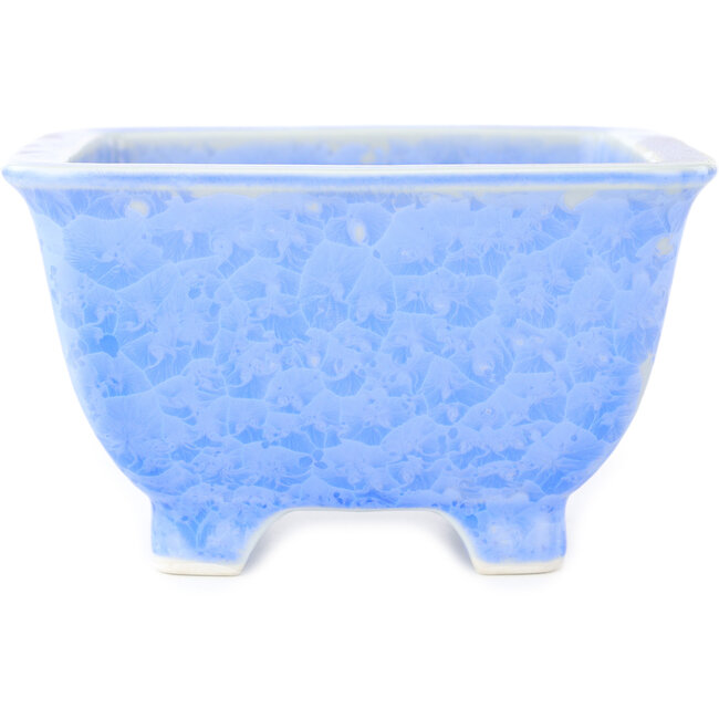 Square blue bonsai pot by Heian Kosen - 135 x 135 x 80 mm