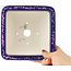 Pot à bonsaï carré bleu et violet de Heian Kosen - 135 x 135 x 80 mm