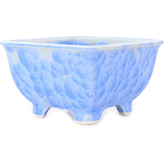 Maceta cuadrada azul para bonsái de Heian Kosen - 135 x 135 x 80 mm