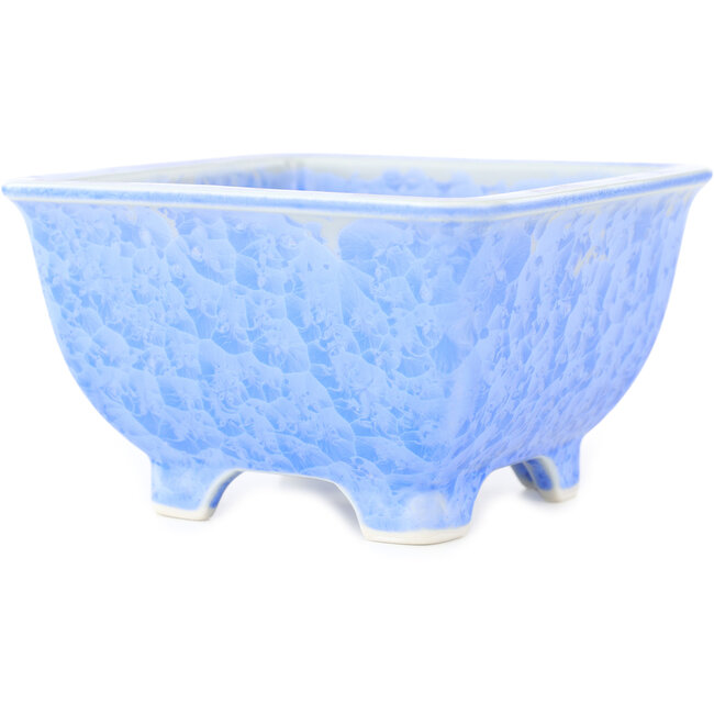 Vaso bonsai quadrato blu di Heian Kosen - 135 x 135 x 80 mm