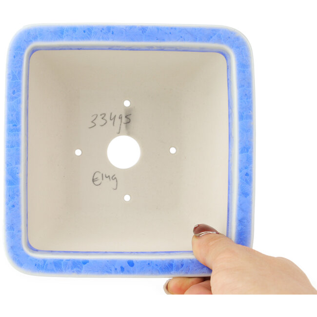 Maceta cuadrada azul para bonsái de Heian Kosen - 135 x 135 x 80 mm