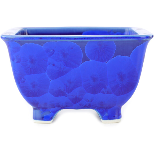 Pot à bonsaï carré bleu foncé de Heian Kosen - 135 x 135 x 80 mm