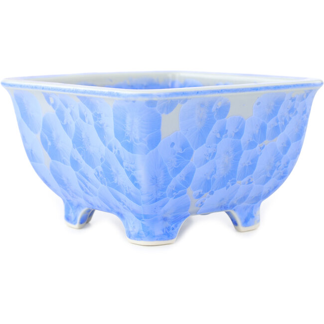 Pot à bonsaï carré bleu de Heian Kosen - 135 x 135 x 80 mm