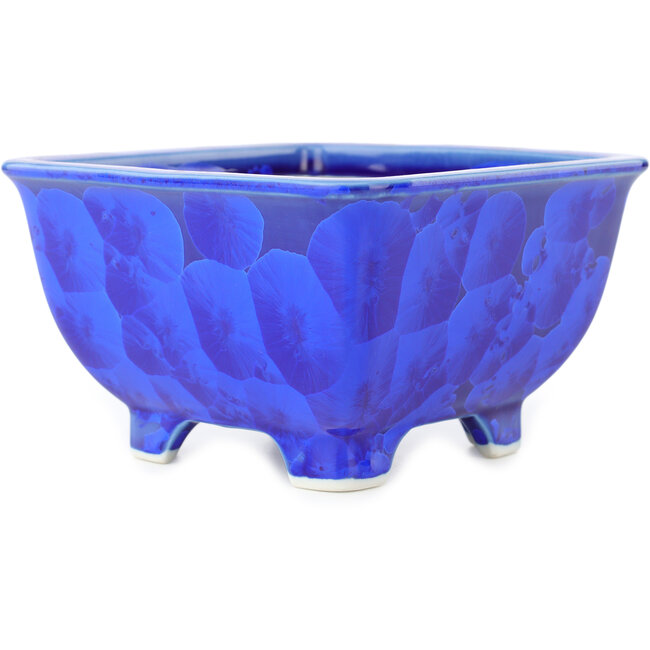 Pot à bonsaï carré bleu foncé de Heian Kosen - 135 x 135 x 80 mm