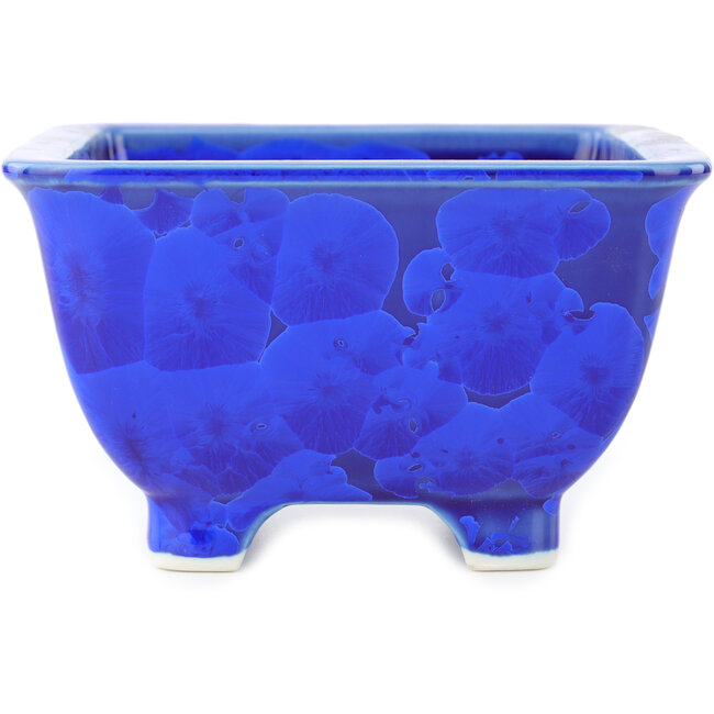 Vaso bonsai quadrato blu scuro di Heian Kosen - 135 x 135 x 80 mm