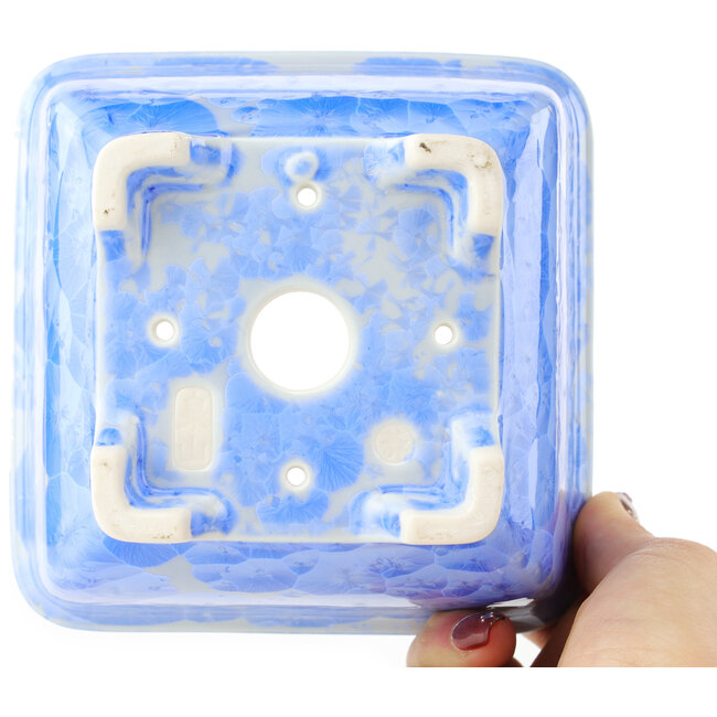 Vaso bonsai quadrato blu di Heian Kosen - 135 x 135 x 80 mm
