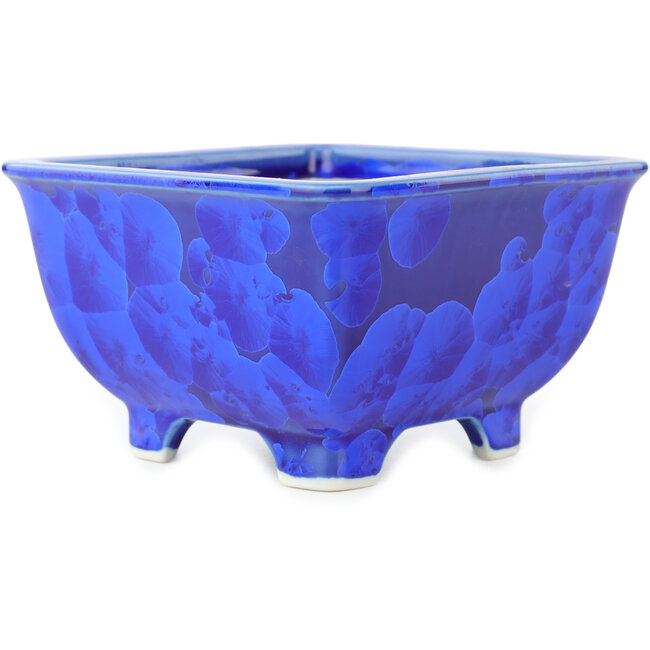 Vierkante donkerblauwe bonsaipot van Heian Kosen - 135 x 135 x 80 mm