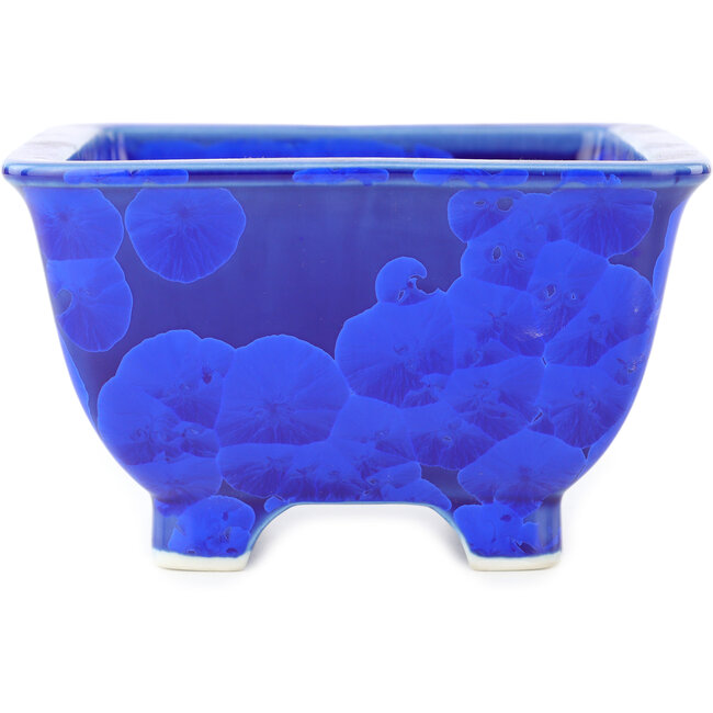 Vaso bonsai quadrato blu scuro di Heian Kosen - 135 x 135 x 80 mm