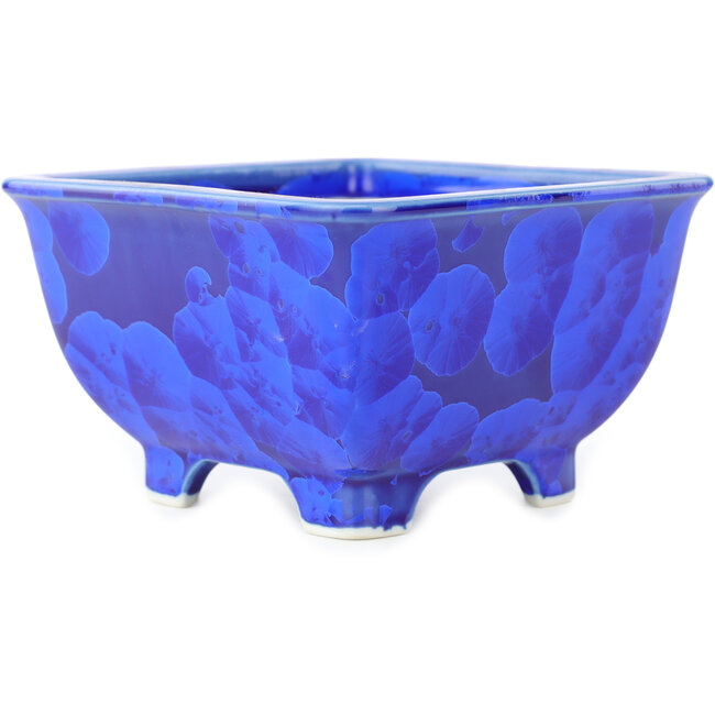 Vierkante donkerblauwe bonsaipot van Heian Kosen - 135 x 135 x 80 mm