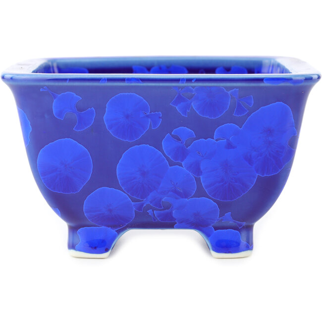 Pot à bonsaï carré bleu foncé de Heian Kosen - 135 x 135 x 80 mm