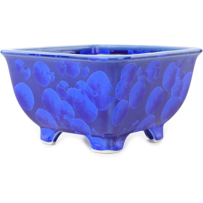 Vierkante donkerblauwe bonsaipot van Heian Kosen - 135 x 135 x 80 mm