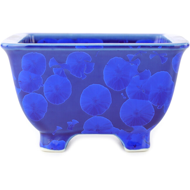Pot à bonsaï carré bleu foncé de Heian Kosen - 135 x 135 x 80 mm