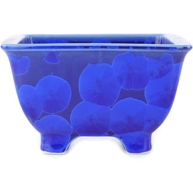Vaso bonsai quadrato blu scuro di Heian Kosen - 135 x 135 x 80 mm