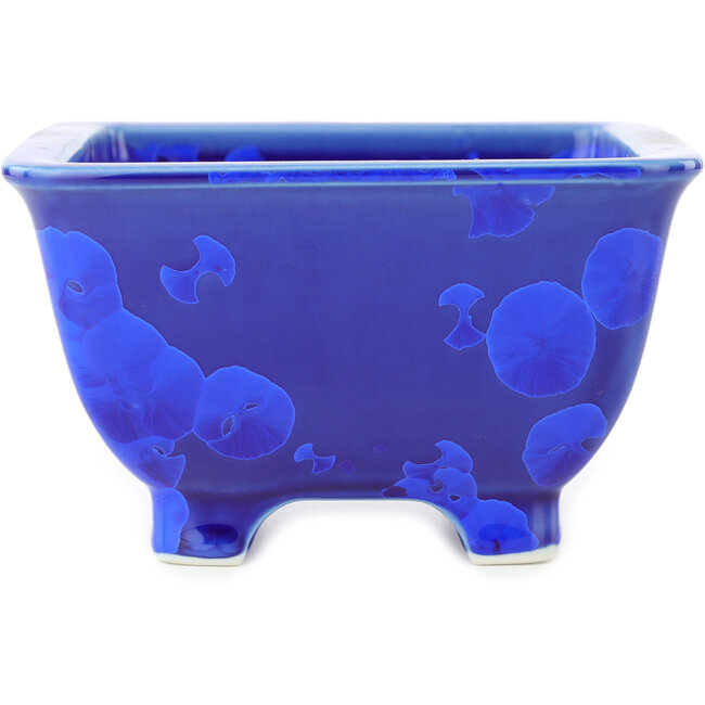 Square dark blue bonsai pot by Heian Kosen - 135 x 135 x 80 mm