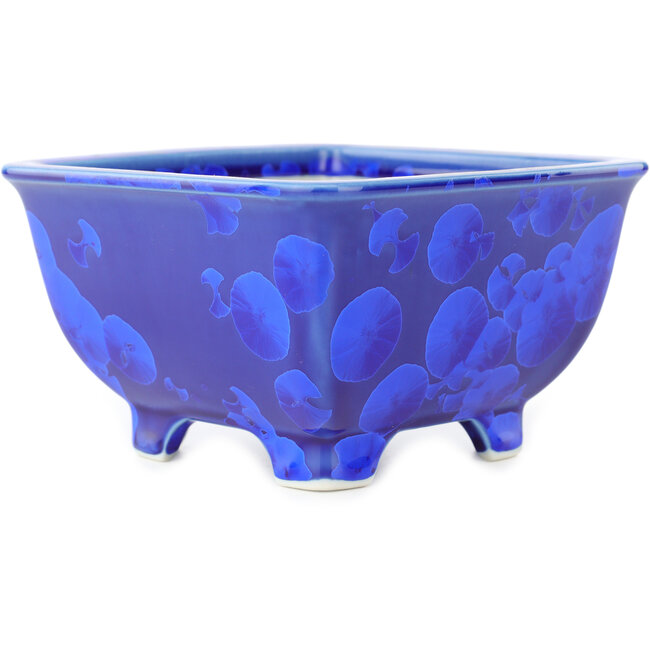 Pot à bonsaï carré bleu foncé de Heian Kosen - 135 x 135 x 80 mm