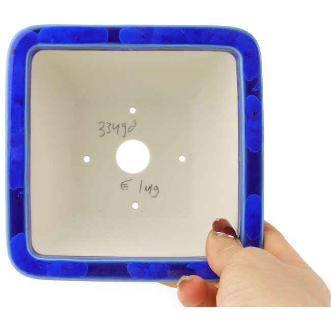 Pot à bonsaï carré bleu foncé de Heian Kosen - 135 x 135 x 80 mm