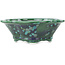 Pot à bonsaï Mokko vert et bleu par Heian Kosen - 155 x 137 x 55 mm