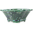 Mokko green and blue bonsai pot by Heian Kosen - 155 x 137 x 55 mm