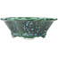 Pot à bonsaï Mokko vert et bleu par Heian Kosen - 155 x 137 x 55 mm