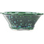 Mokko green and blue bonsai pot by Heian Kosen - 155 x 137 x 55 mm
