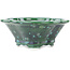 Pot à bonsaï Mokko vert et bleu par Heian Kosen - 155 x 137 x 55 mm