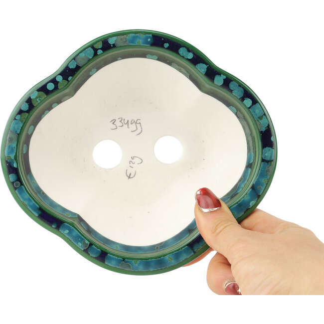 Maceta para bonsái Mokko verde y azul de Heian Kosen - 155 x 137 x 55 mm