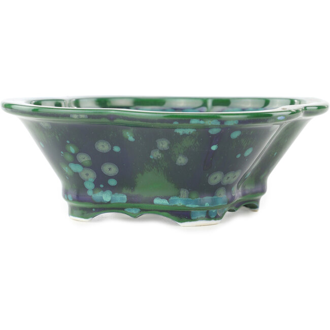 Maceta para bonsái Mokko verde y azul de Heian Kosen - 170 x 160 x 57 mm