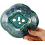 Maceta para bonsái Mokko verde y azul de Heian Kosen - 155 x 137 x 55 mm