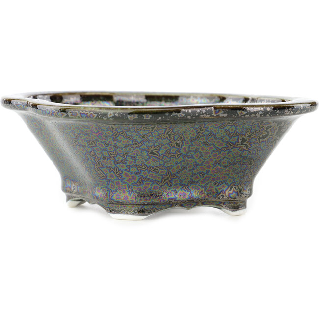 Maceta para bonsái multicolor marrón Mokko de Heian Kosen - 155 x 137 x 55 mm