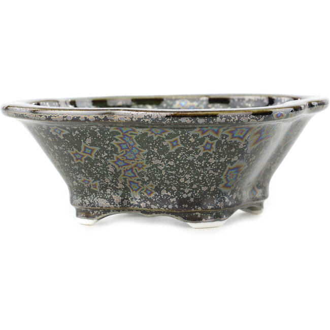 Pot à bonsaï multicolore marron Mokko de Heian Kosen - 155 x 137 x 55 mm