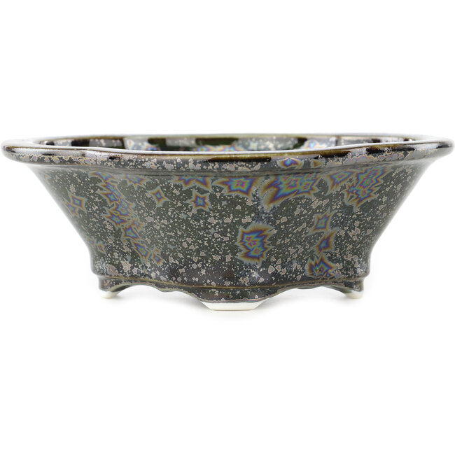 Pot à bonsaï multicolore marron Mokko de Heian Kosen - 155 x 137 x 55 mm