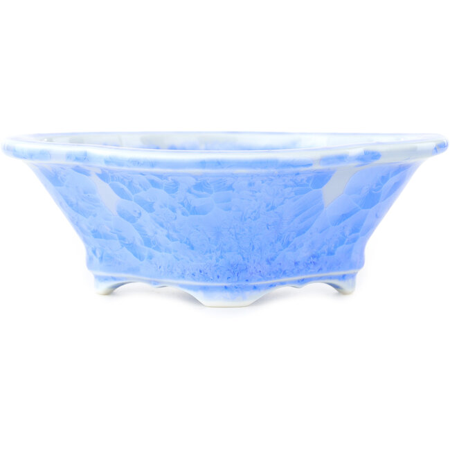 Mokko blue bonsai pot by Heian Kosen - 155 x 137 x 55 mm