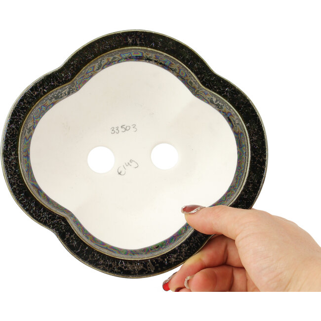 Mokko brauner mehrfarbiger Bonsai-Topf von Heian Kosen - 170 x 160 x 57 mm