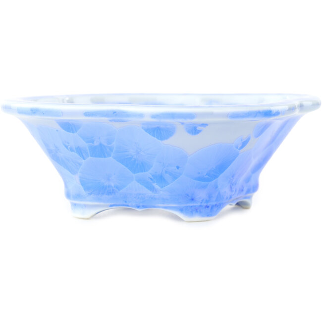 Mokko blue bonsai pot by Heian Kosen - 155 x 137 x 55 mm