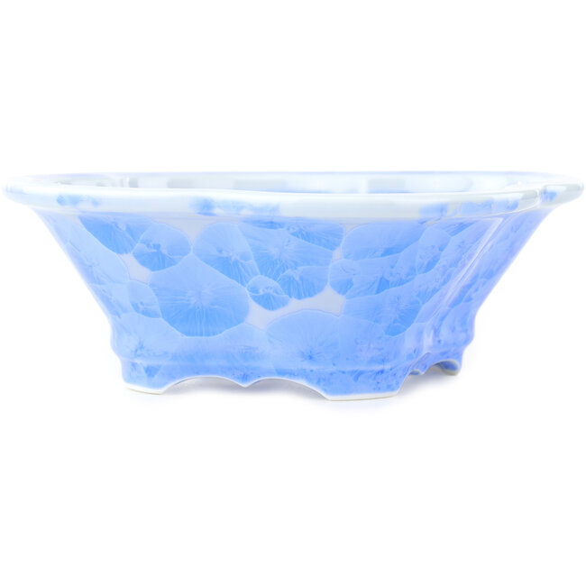 Mokko blue bonsai pot by Heian Kosen - 170 x 160 x 57 mm