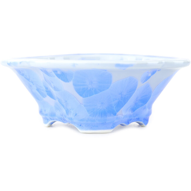 Mokko blue bonsai pot by Heian Kosen - 170 x 160 x 57 mm