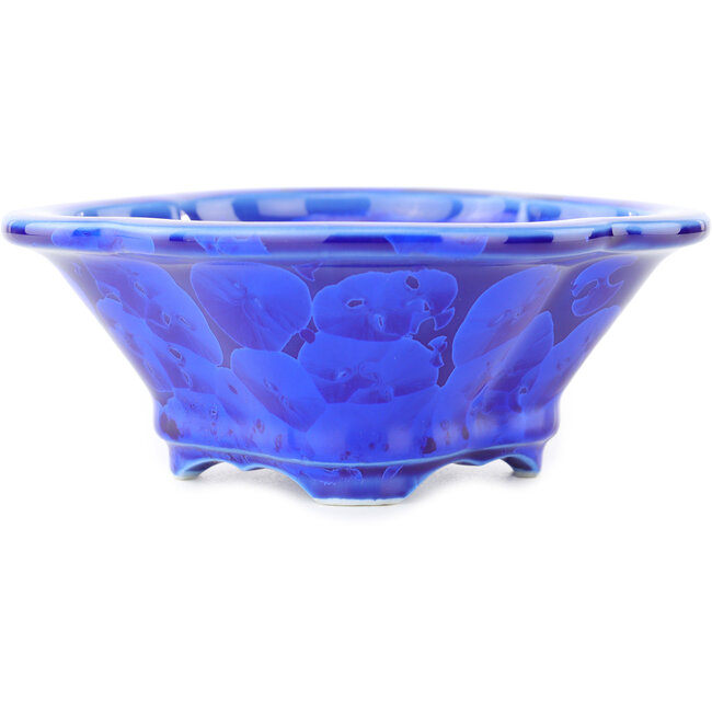 Mokko dark blue bonsai pot by Heian Kosen - 155 x 137 x 55 mm