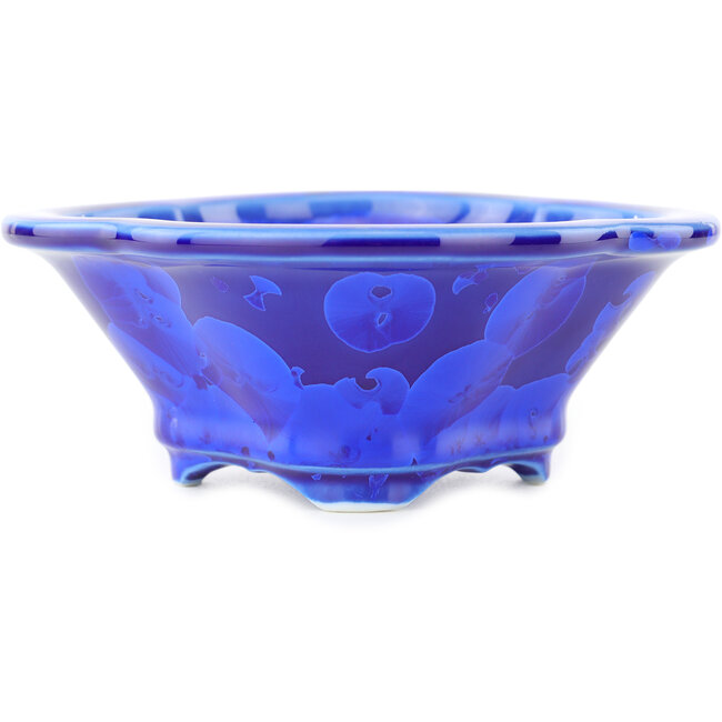 Mokko dark blue bonsai pot by Heian Kosen - 155 x 137 x 55 mm