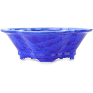 Heian Kosen 170 mm mokko donkerblauwe bonsaipot van Heian Kosen, Kyoto, Japan