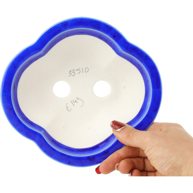 Mokko donkerblauwe bonsaipot van Heian Kosen - 170 x 160 x 57 mm