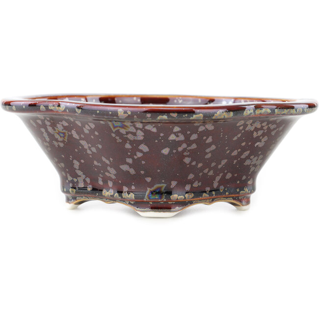 Maceta para bonsái multicolor marrón Mokko de Heian Kosen - 155 x 137 x 55 mm